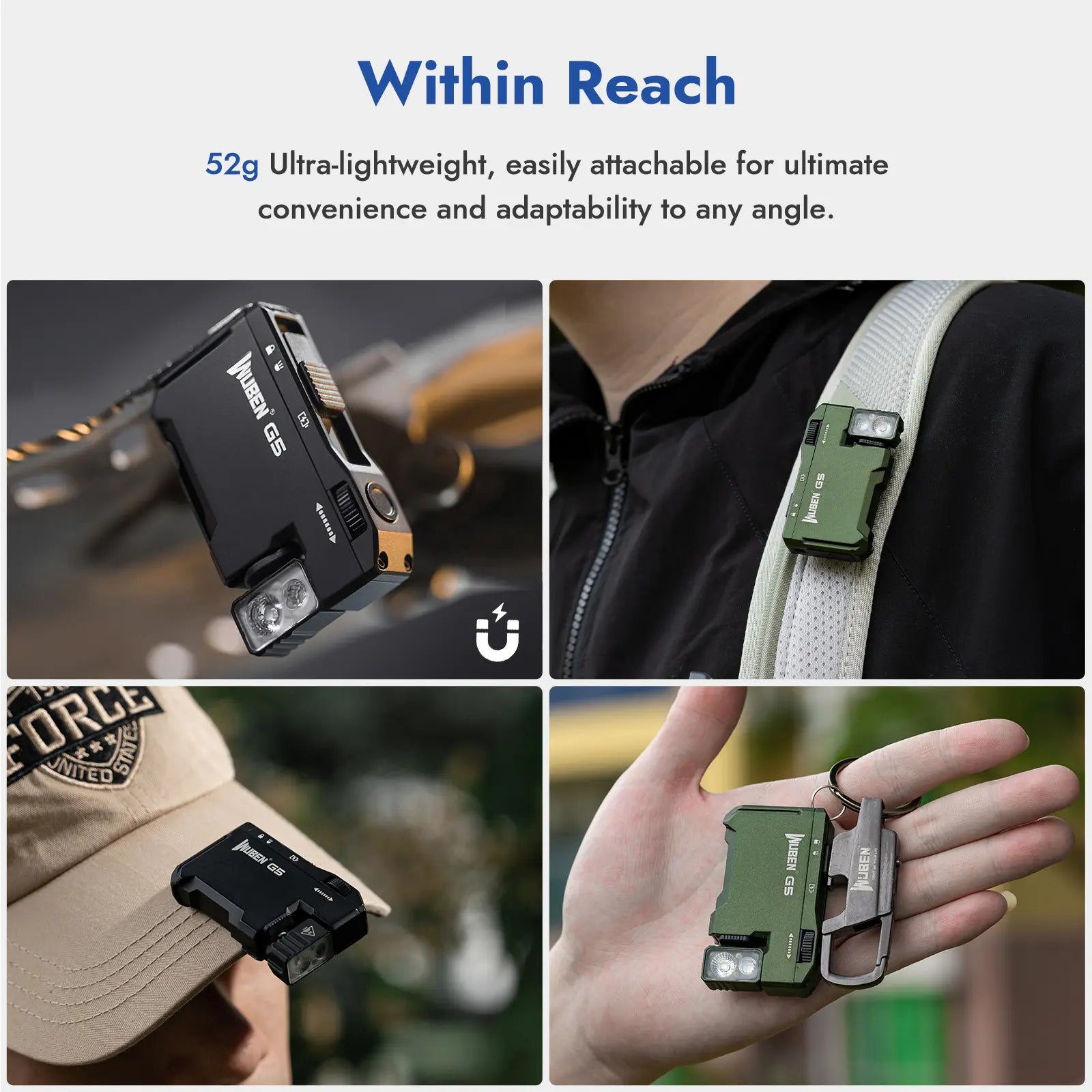 Illuminate Your Adventures with the WUBEN G5 Pocket Flashlight – 400 Lumens, RGB Light, and USB-C Rechargeable for EDC, Camping, and Night Work